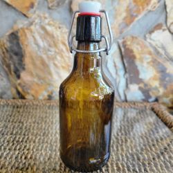 Vintage Amber Brown Glass Flensburger Beer Bottle