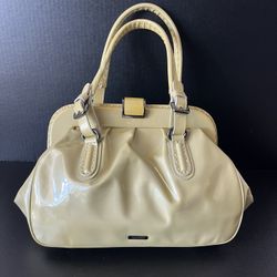 Vintage Georgio Armani Authentic Gold Patent Leather Frame Satchel