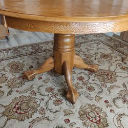 Wooden Table. Extendable 8-10 Person Dining Room Table. Folded Table 4 Feet Unfolded 6 Feet. Table Insert Included.