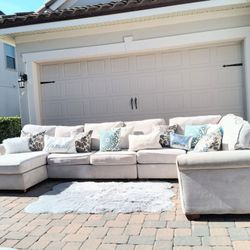 Beige Oversized U Shaped Sectional 