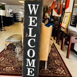 Rustic Wooden “Welcome” Sign