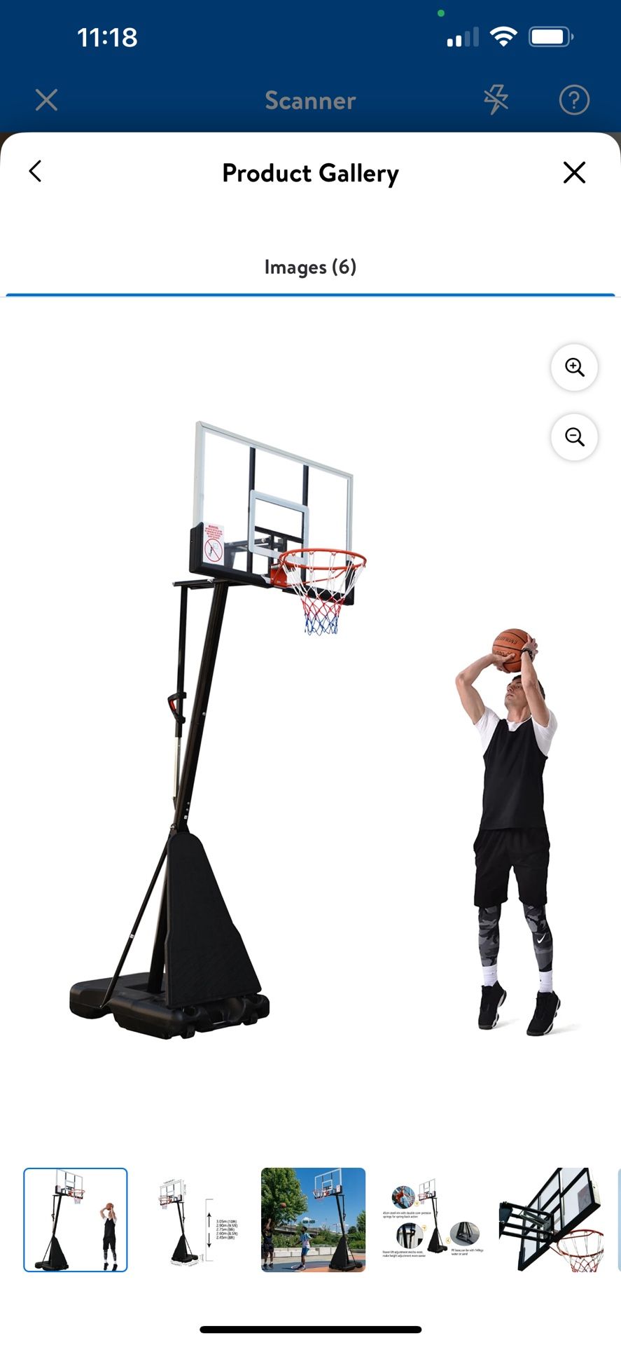 SUGIFT 54 In. Portable Basketball Hoop System, 7.5 - 10 ft. Height Adjustable