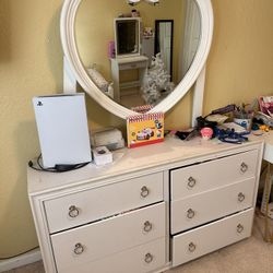 Girls Bedroom Furniture Set – Twin Bed Frame, Dresser, Nightstand, Vanity & Desk