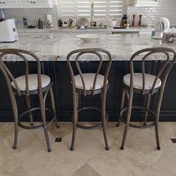 Set of 3 Restoration Hardware (RH) Bar Stools - 28" Bar Height