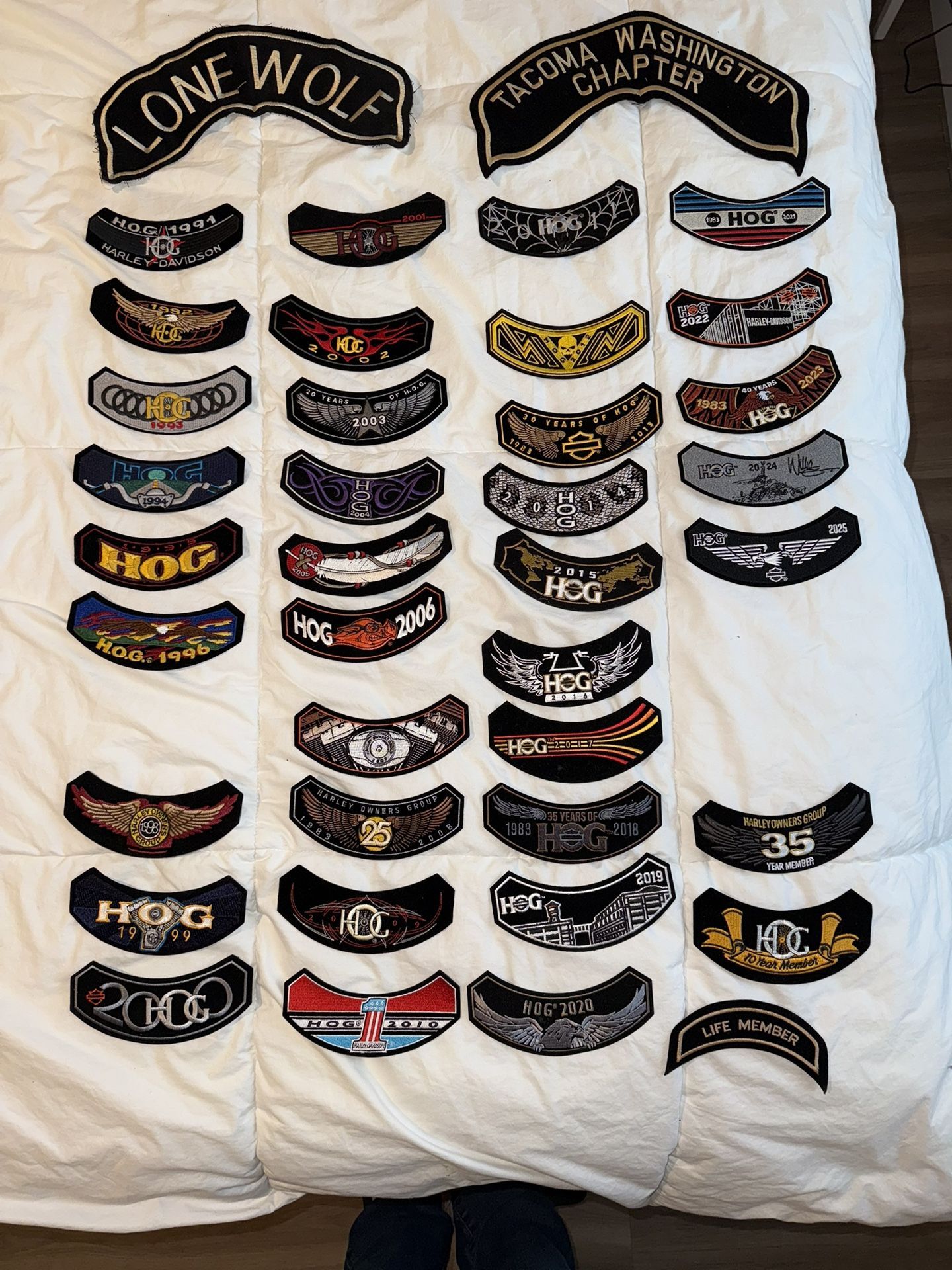 34 Years Of Harley patches 