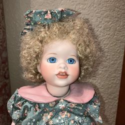 Wendy Lawton SUMMER ROSE 14" Porcelain DOLL SIGNED ORIGINAL PHOTO and Box