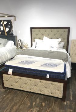 Upholstered headboard and footboard Queen