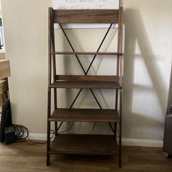 New 68" Solid Wood /Metal mix Leaning Ladder Bookshelf - Brown  Awesome 🏷 Deal  🚚 Delivery Avail   ➡️ Details Below ⬇️  