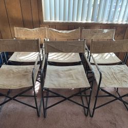 English Elm Suede Folding dining chairs