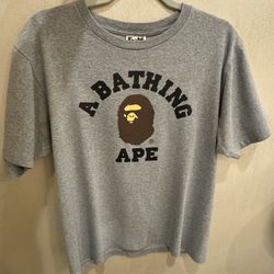 Gray A Bathing Ape College Tee