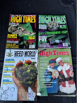 Vintage High Times & Weed World Magazine Lot of 4 - 02 Cannabis Cup, 98 Potzilla, 78 Movie Special, 09 Hemp Fair Review