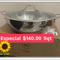 Especial Caserola De 9 Qt Especial $140.00 Prepara Grandes Cantidades  De Comida Acero Inoxidable Princess House Ventas Finales 