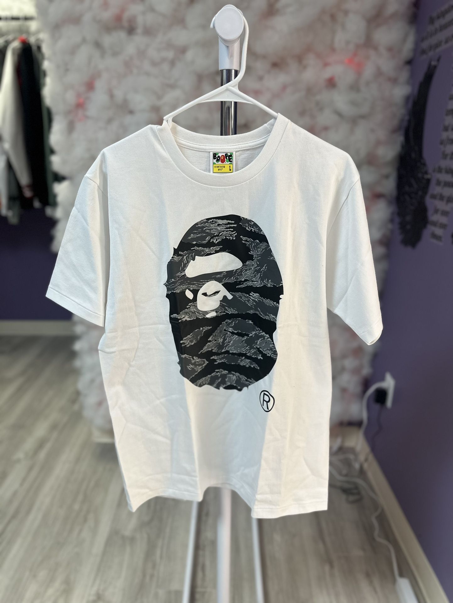 Bape Tee White Tiger Camo 