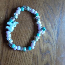 Beaded Braclet. Gray Elephant  🐘