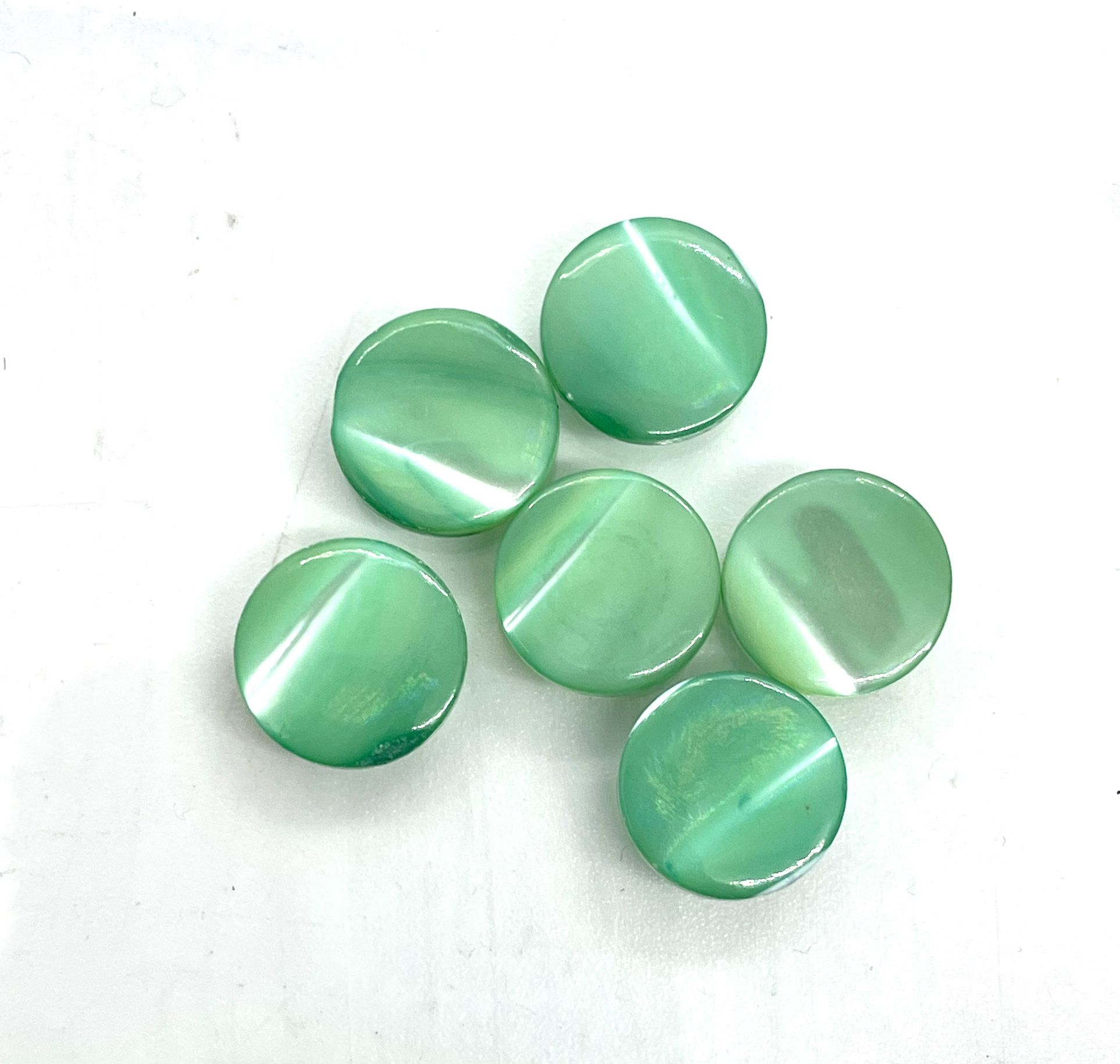 Lot Of 6 Deep Green MOP Buttons 