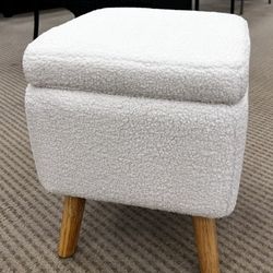 Small Ottoman with Storage White