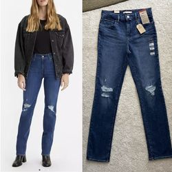 NEW Levi's 724 High Rise Slim Straight Jeans 28/32 Medium Wash Chelsea Made