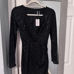 New Windsor Sequin/sparkly Black Dress 