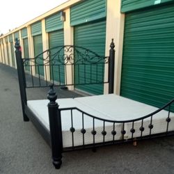 KING BED FRAME WITH BOX SPRING