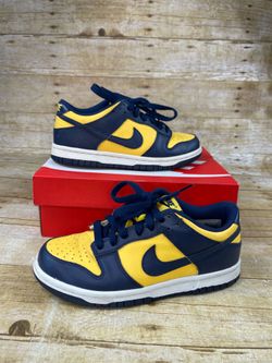 Nike Dunk Low (GS) Michigan Varsity Maize Midnight Navy CW1590-700 Sz 4.5Y w/Box