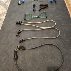 Various Exercise Bands Resistance Bands and handles-