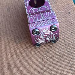 Purple Annodized Old School Bmx Ir Lowrider Parts Neck And Seat Post Clamp
