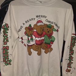 Vintage Dancing Bear Christmas Sweatshirt - Large
