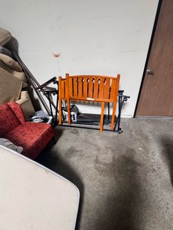 Wood Bed Headboard with Metal Frame