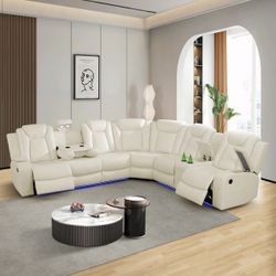 New White Power Reclining Couch 