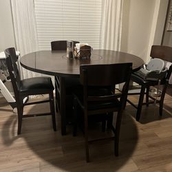 Breakfast Table With Turntable and 4 Chairs