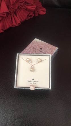 Kate Spade Everyday Spade Glitter Studs and Pendant Set Opal/Glitter and I have Kate spade shopping bag if needed please send a note for the bag othe