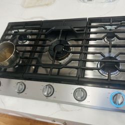Samsung - 36" Built-In Gas Cooktop - Stainless Steel
