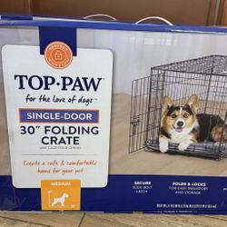 2 TOP PAW Single -Door 30” Folding  Crate 