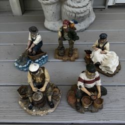 BEACHCOMBER’s Brand, Resin Figurines, set of 5, 1997, VINTAGE