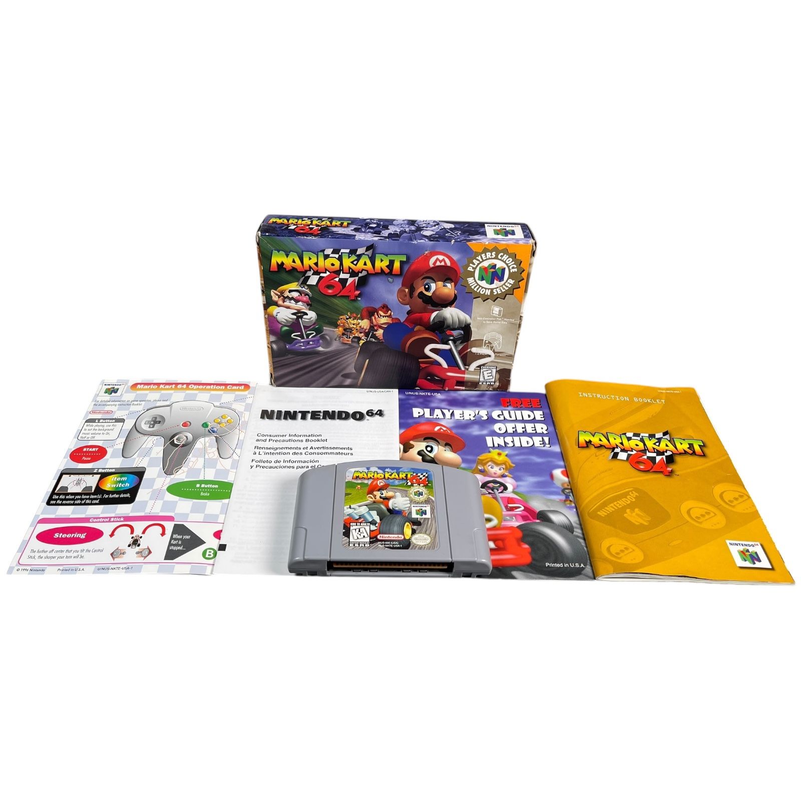 Mario Kart Nintendo 64 N64 Game Complete CIB Manual Book Guide Box