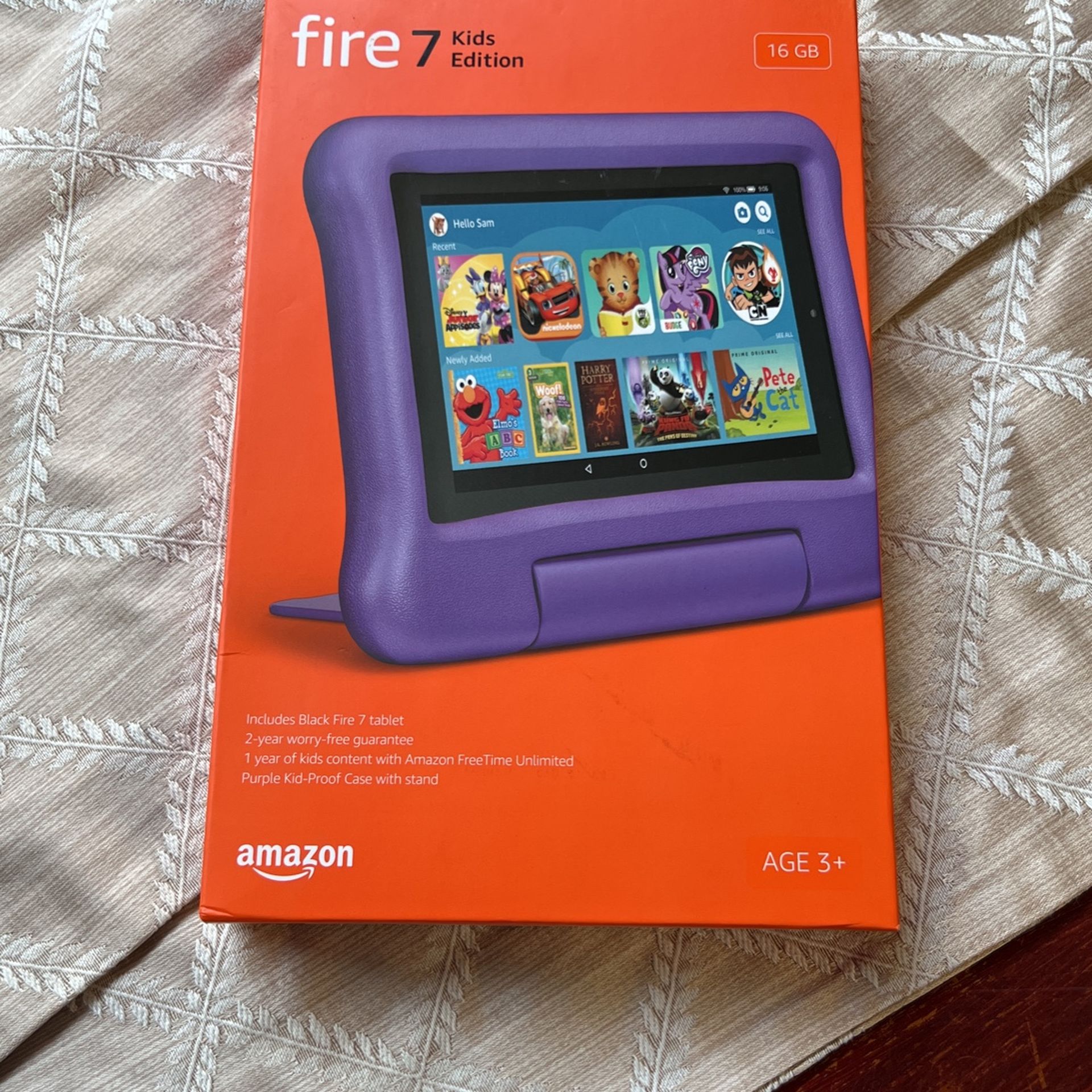 Fire 7 Kids tablet, 7" Display, ages 3-7, 16 GB, (2019 release), Purple Kid-Proof Case 4.5 out of 5 stars(230,150) Reviews  Fire 7 Kids tablet, 7&#34;