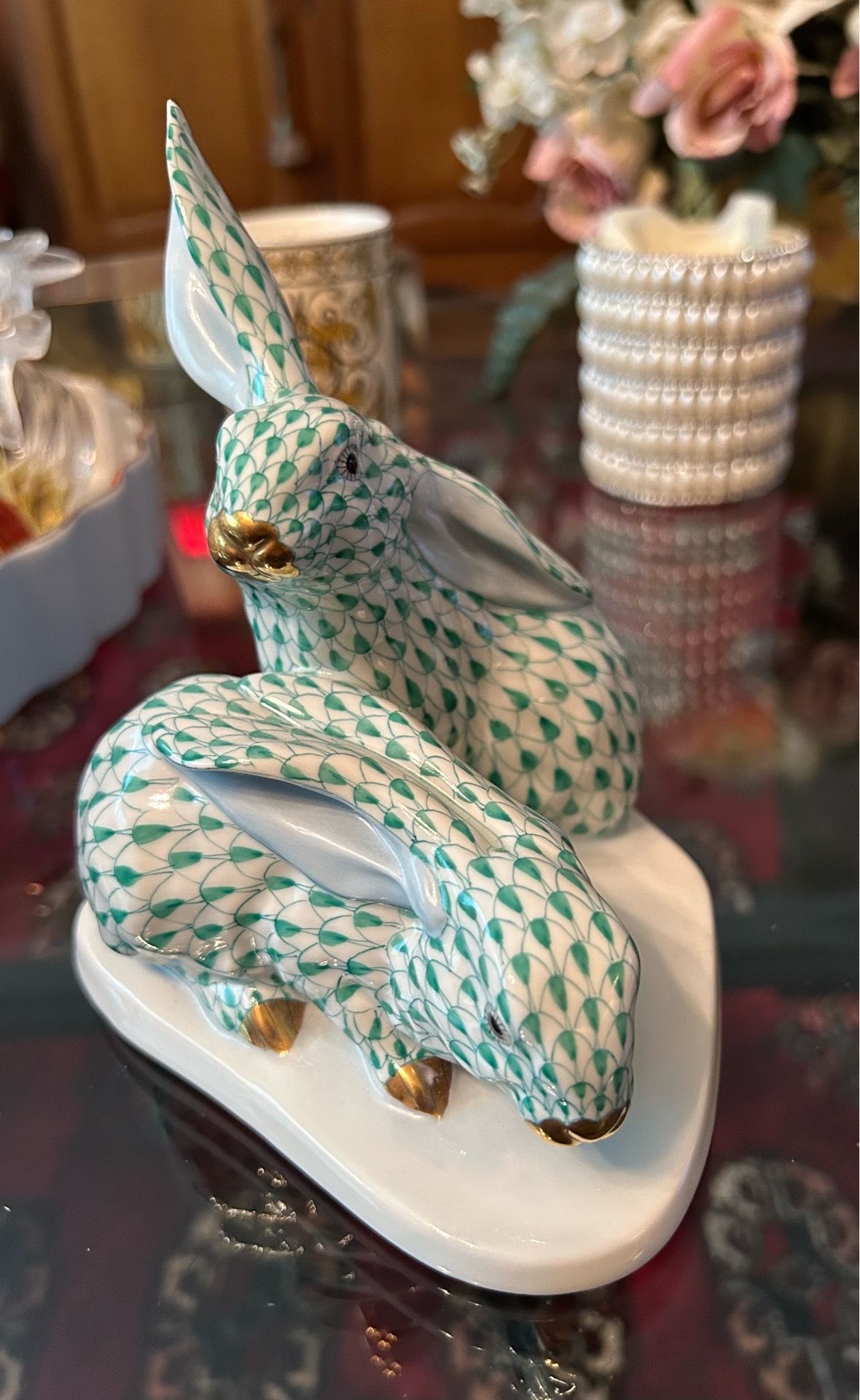 Herend (Porcelain) ( 5 ) collection. Fishnet patttern. All mint.