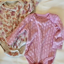 Three Long Sleeve Onesie Shirts (0-3 Months)