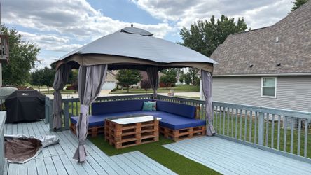 Gazebo with top and curtains
