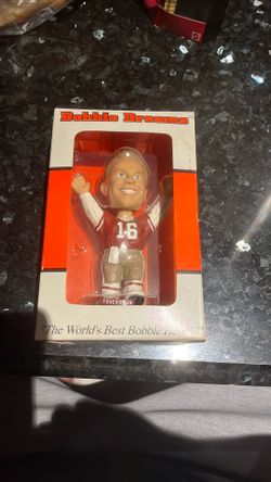 Bob dreams, genuine, handcrafted hand painted bobble head, Joe, Montana