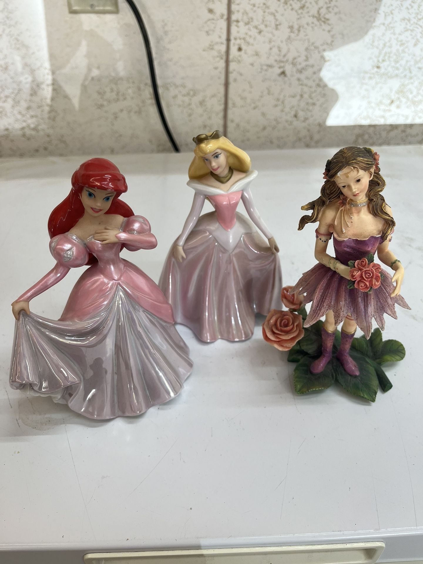 Disney Princesses & Faerie Glen Figurines- Aurora Figurine & Ariel Figurine