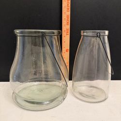 Glass and Metal Lantern Vases 