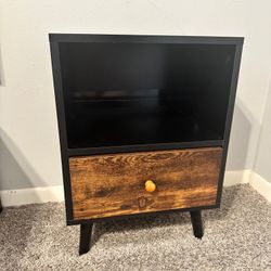 Black and Wood Night Stands set of 2