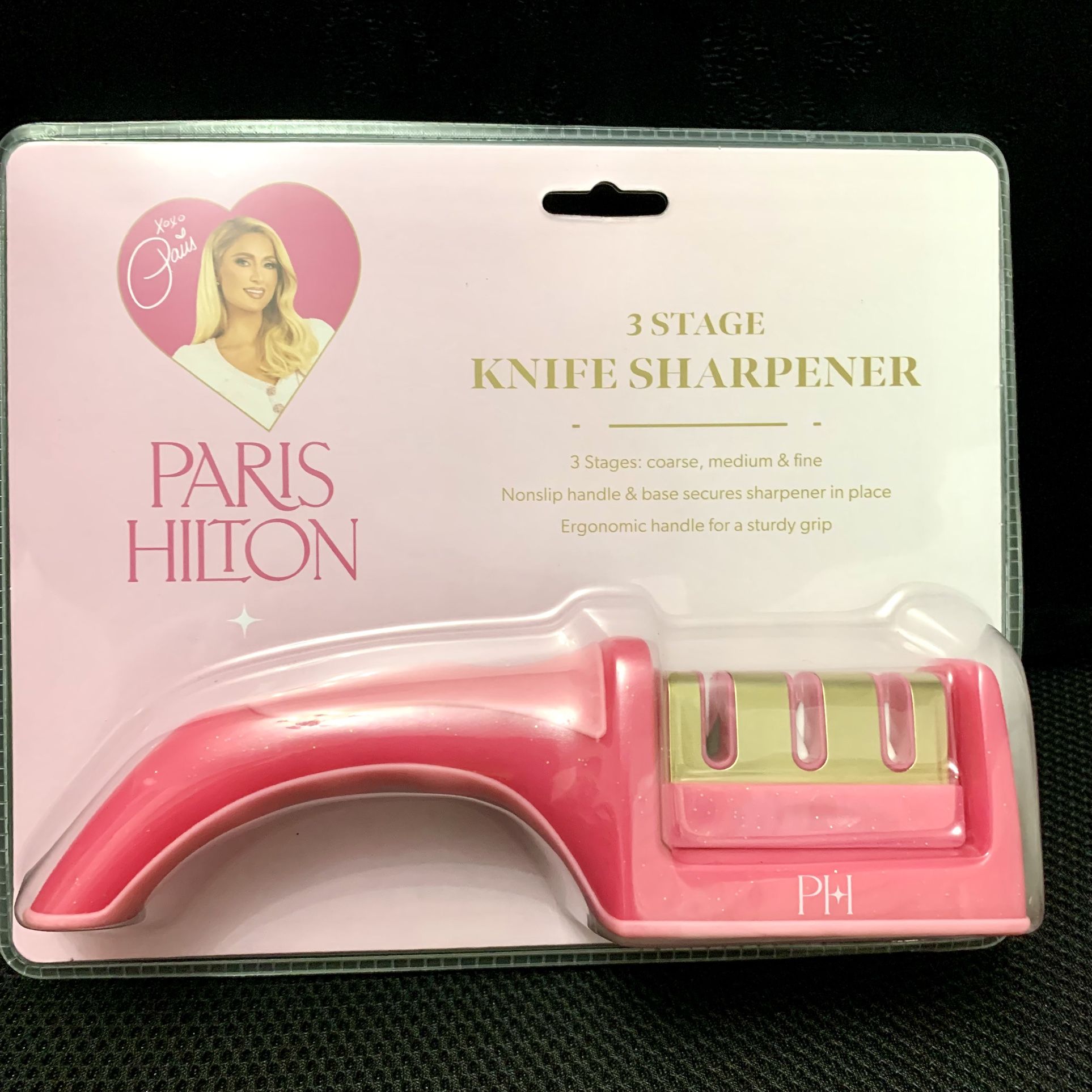 Paris Hilton 3 Stage Knife Sharpener Non-slip Ergonomic Handle