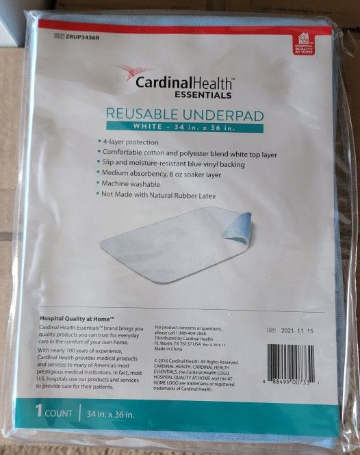 Cardinal Health Essentials Reusable Underpad 34 x 36