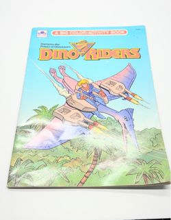 Dino Riders Harness the Power of Dinosaurs A Big Color/Activity Book 1988 A Golden Books