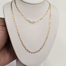 10kt Real Gold Tricolor Valentino Chain 2.8mm 22 Inches