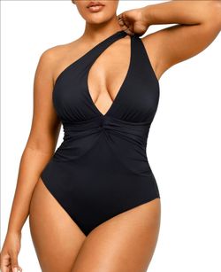 SHAPELLX One Piece Swimsuit Tummy Control Ruched Full Coverage Bathing Suit
