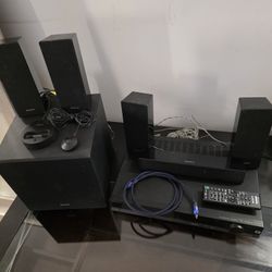 SONY  sound system model STR-KS380. 
Connectivity: 3 HDMI inputs, HDMI outputs (3D compatible), digital audio inputs (coaxial/optical), and analog aud