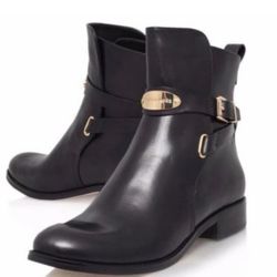 Michael Kors Brown Leather Ankle Boots - Size 7
